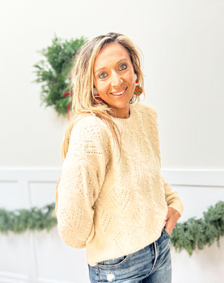 Ivory Pearl Knit Sweater