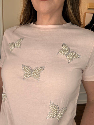 BUTTERFLY EMBELLISHED TEE