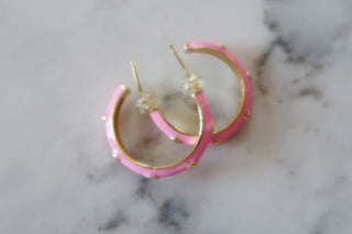 CZ Enamel Hoops