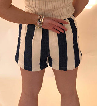 Blue and White Striped Shorts - Dear GigiS