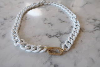 Enamel Chain with CZ Carabiner