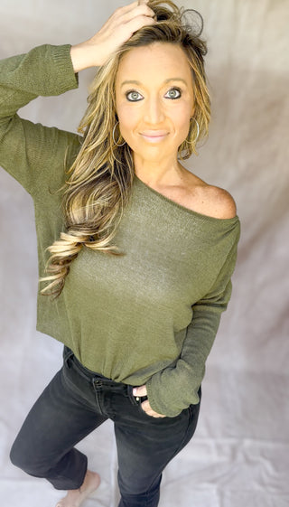 Jade Sweater – Green & Black Sheer Knit