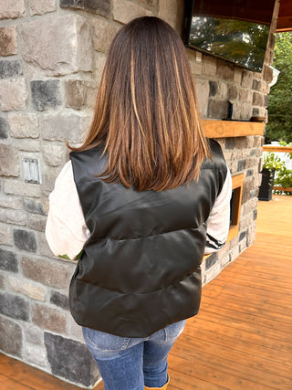 Lennox Vest Quilted Leather Puffer