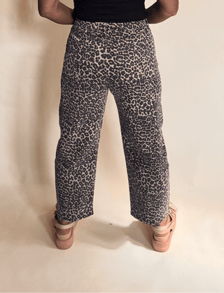 Leopard Print Barrel Denim Pants - Dear GigiS