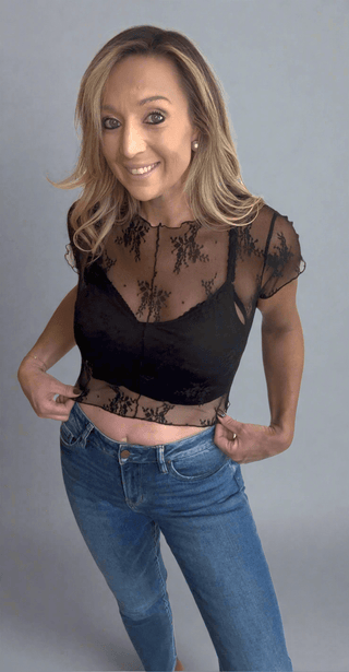 Summer Nights Black Lace Top - Dear GigiS
