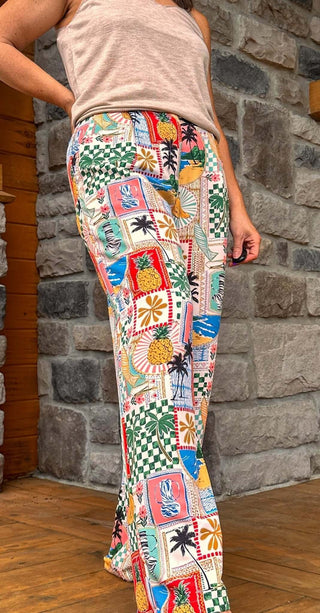 Sierra – Tropical Print Relaxed Summer Pants - Dear Gigibeige multiExtra small