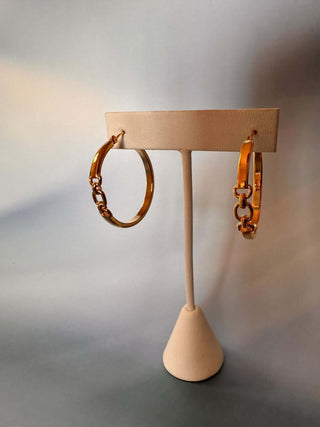 Nora Brass Partial Chain Hoops - Dear GigiGold