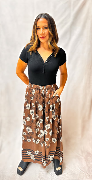 Isla Brown Floral Pants