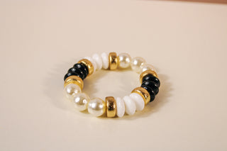 Pearl & Color Rondelle Beads Bracelet