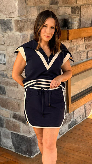 Maris Navy Rib Tank & Skort Set - Dear GigiNavySmall