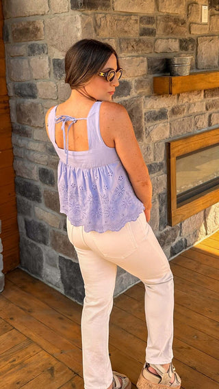 Tessa Periwinkle Eyelet Tie - Back Tank - Dear GigiPeriwinkleSmall