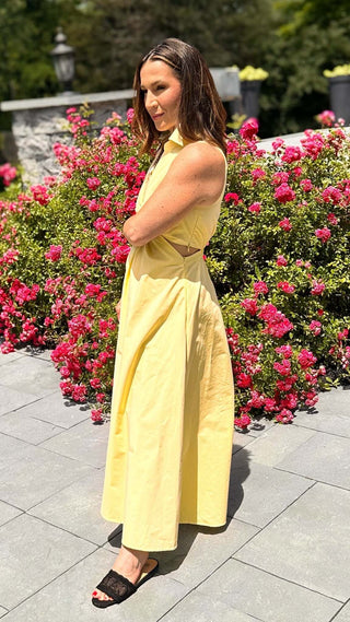 Soleil Yellow Halter Midi Dress - Dear GigiYellowSmall