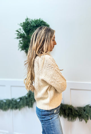 Ivory Pearl Knit Sweater