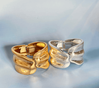 Jenna Textured Bangle Bracelet - Dear GigiSilver