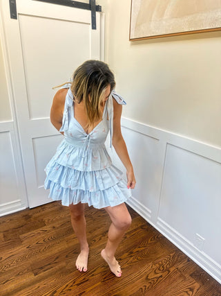 Poplin Bow Corset Dress - Dear GigiSmall