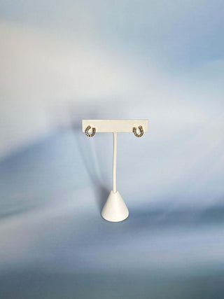 Macie Rhinestone Horseshoe Earrings - Dear GigiSilver