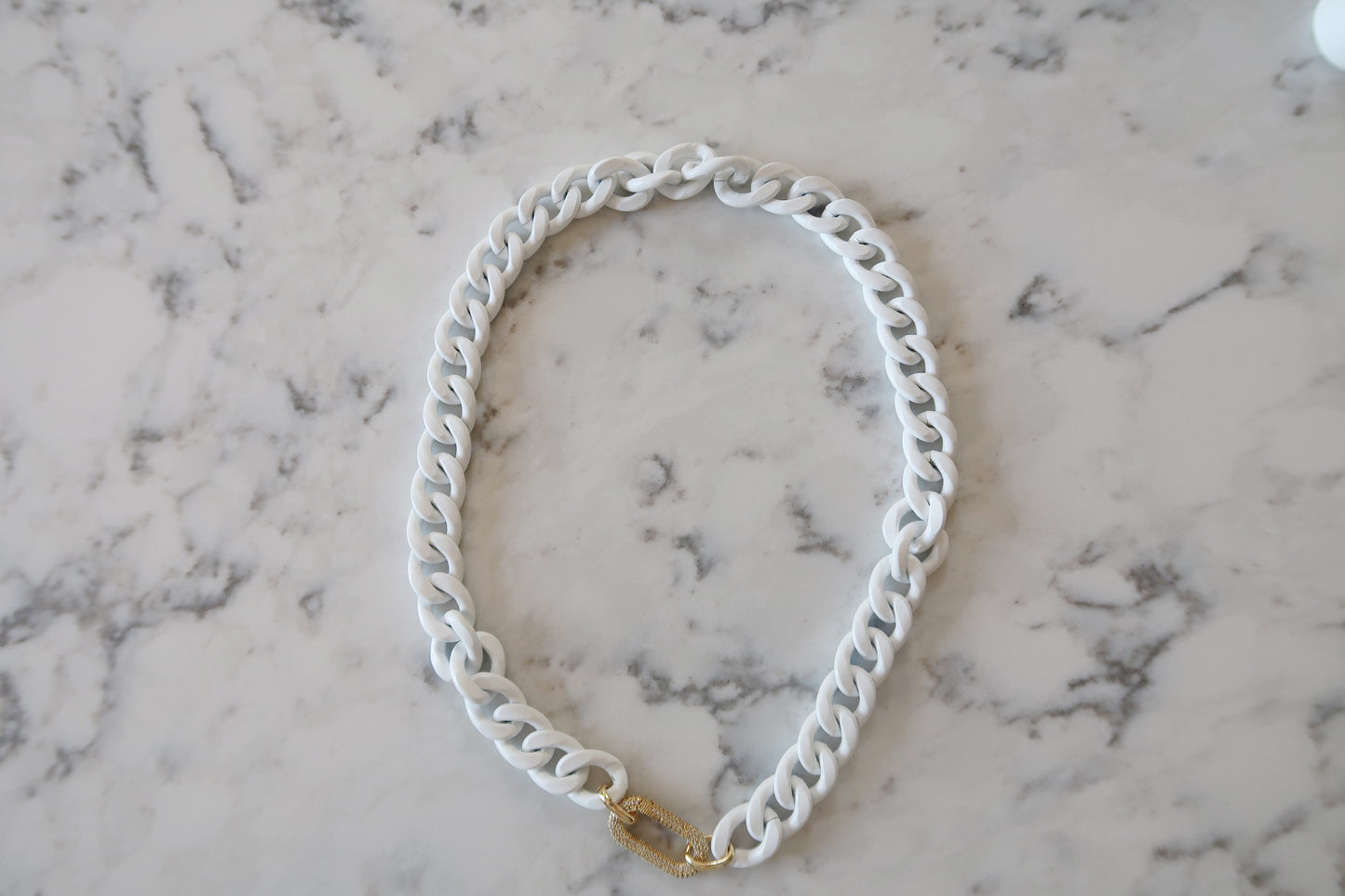 Enamel Chain with CZ Carabiner