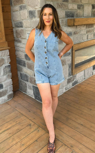 Rowan Denim Romper - Dear GigiS