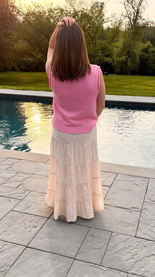 The Maren – Pink Sleeveless Sweater Vest Top - Dear GigiPinkSmall