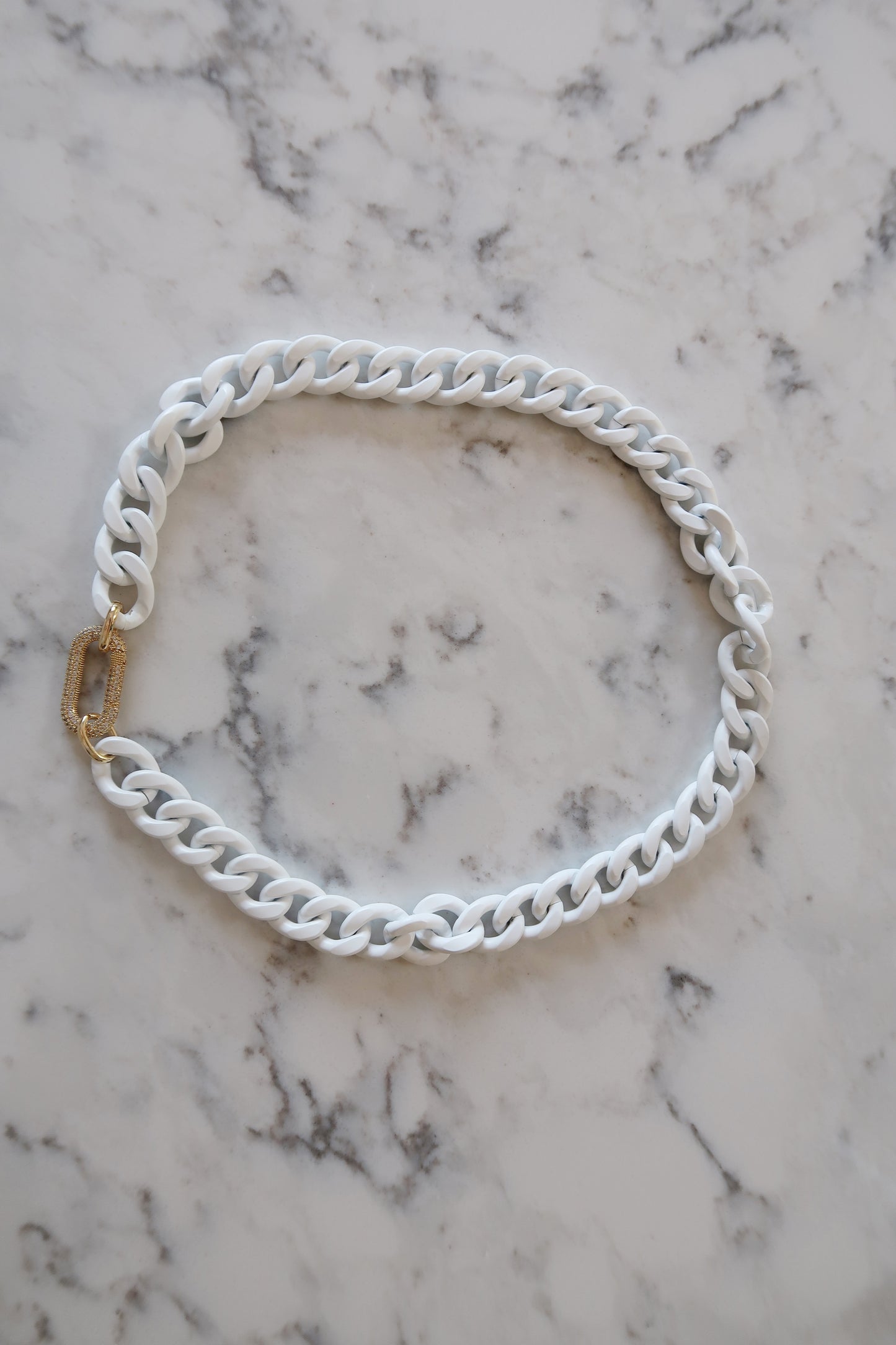 Enamel Chain with CZ Carabiner