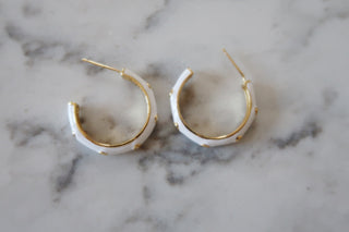 CZ Enamel Hoops