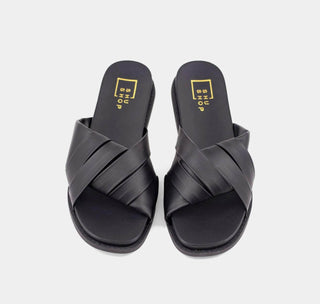 Chelsea Black Flat Sandal - Dear GigiBlack6