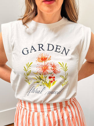 White Embroidered Garden Floral Top - Dear GigiXS