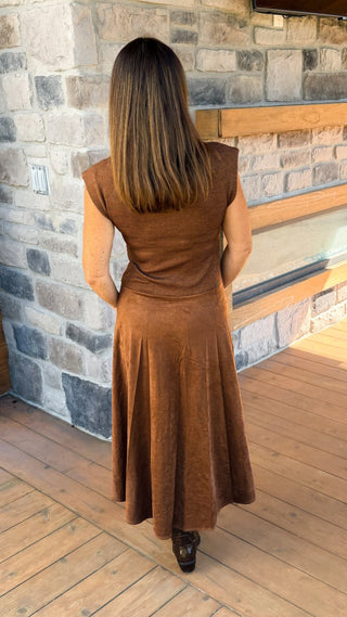 Verona Faux Suede Dress - Dear GigiBrownS
