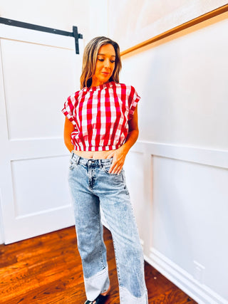 Red Gingham Top - Dear GigiS