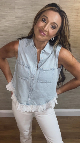 Jean Ruffle Tank