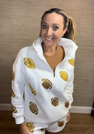 Glitter Football Hoodie