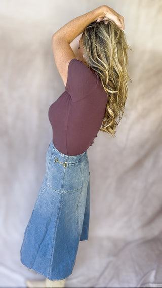 Juliet Top – Burgundy, Navy, or Oak