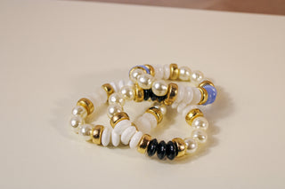 Pearl & Color Rondelle Beads Bracelet