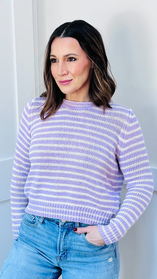 Sabrina Lilac Striped Sweater