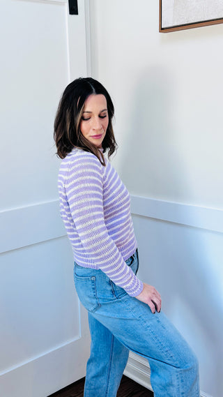 Sabrina Lilac Striped Sweater