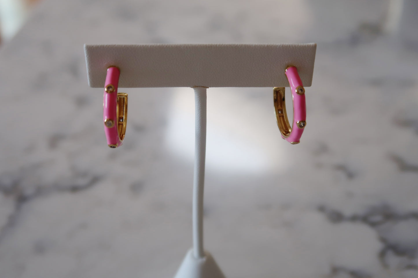 CZ Enamel Hoops