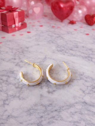 CZ Enamel Hoops