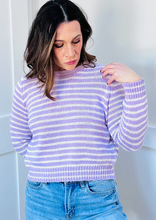 Sabrina Lilac Striped Sweater