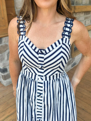 Harbor Stripe Midi Dress