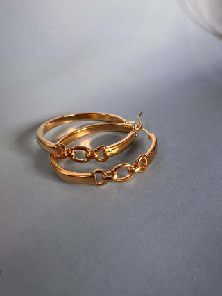 Nora Brass Partial Chain Hoops - Dear GigiGold