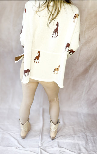 The Lexington Sweater – Horse Motif Turtleneck
