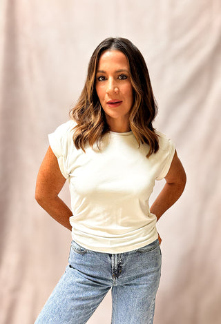 Ava Cap Sleeve Side Ruched Top