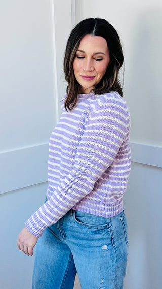 Sabrina Lilac Striped Sweater