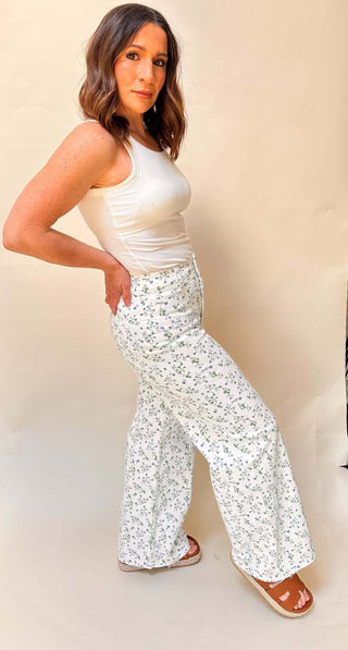 Floral Print Stretch Pants - Dear GigiS