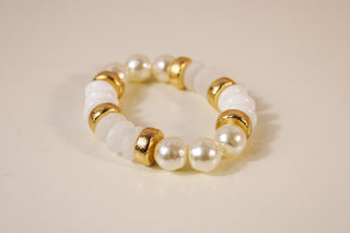 Pearl & Color Rondelle Beads Bracelet