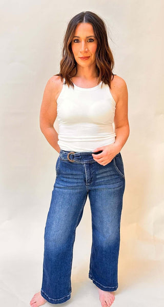 Belt Cropped Jeans - Dear Gigi0