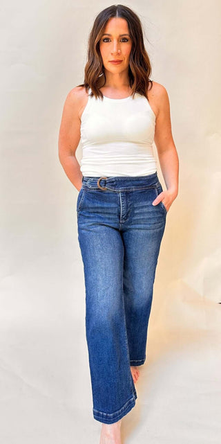 Belt Cropped Jeans - Dear Gigi0