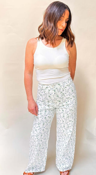 Floral Print Stretch Pants - Dear GigiS