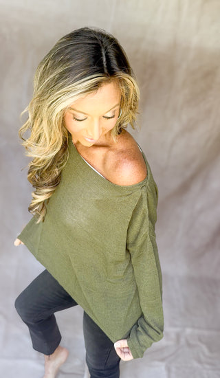Jade Sweater – Green & Black Sheer Knit