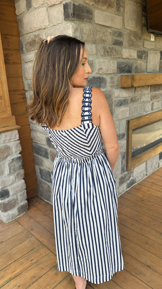 Harbor Stripe Midi Dress